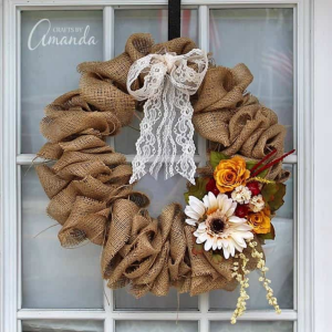 How to Make a Burlap Wreath by Crafts by Amanda
