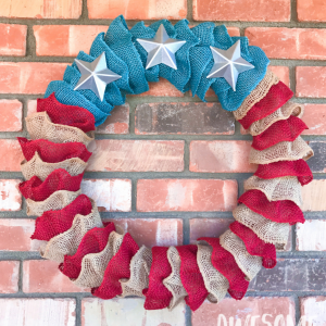 Stars & Stripes Burlap Ruffle Wreath by Awesome with Sprinkles
