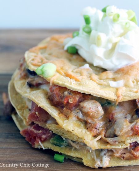 Chicken tortilla stack recipe - a perfect weeknight meal that the whole family will love!