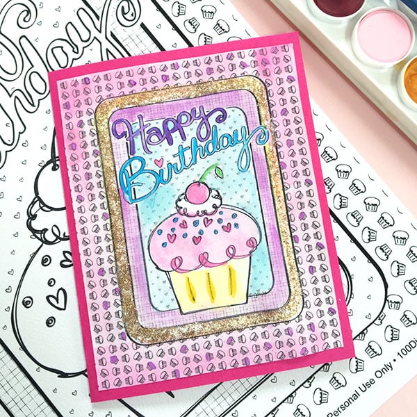 DIY Happy Birthday Cupcake Card by Jen Goode