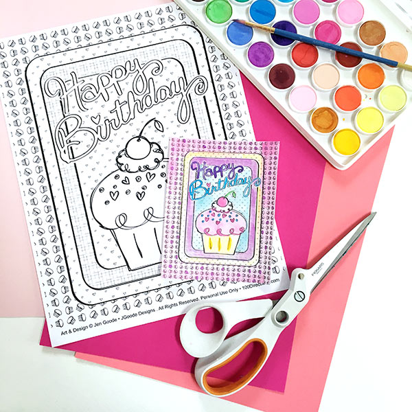 DIY Happy Birthday Cupcake Card supplies