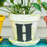 monogram clay pots