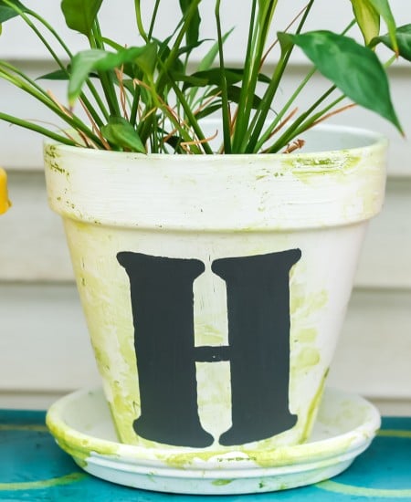 monogram clay pots