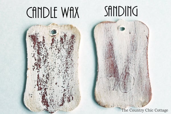 comparison of the difference between using candle wax and sanding