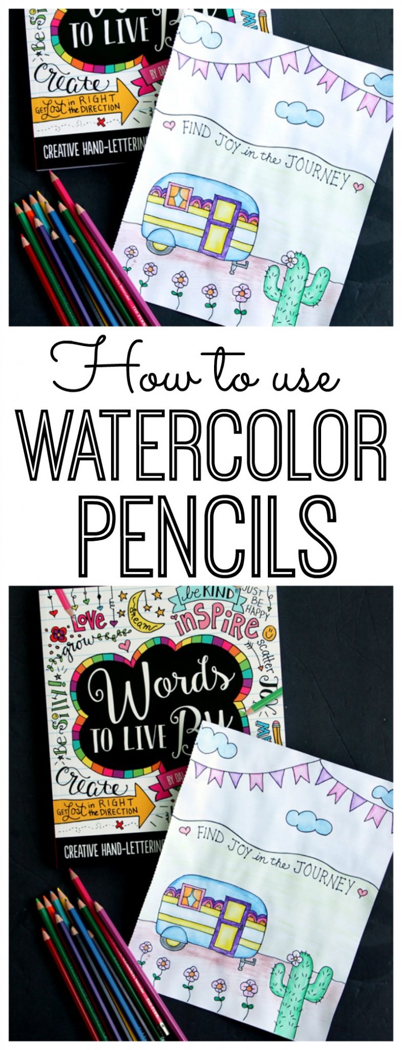 how to use watercolor pencils pin image