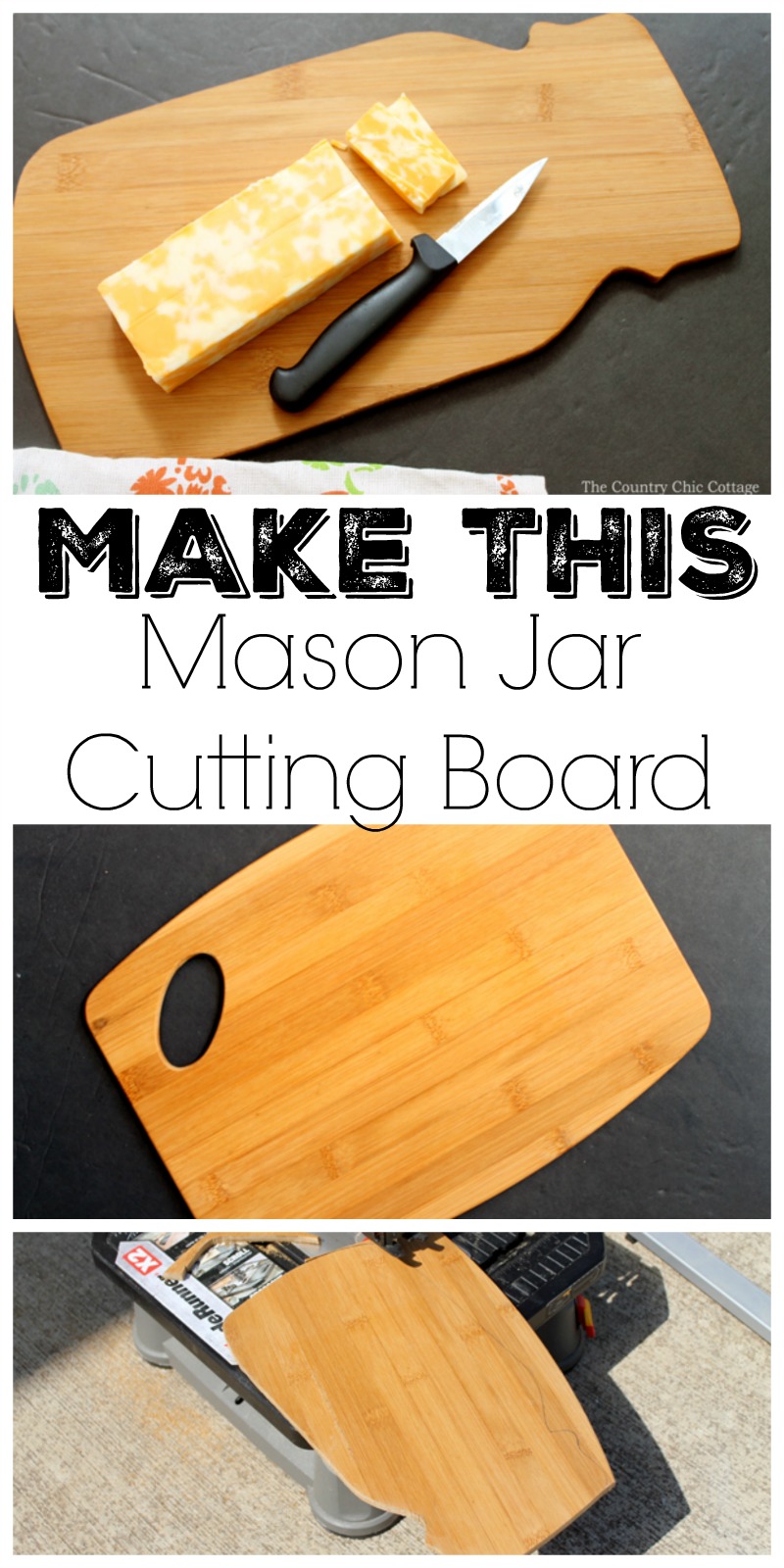 Mason Jar Cutting Board pin image