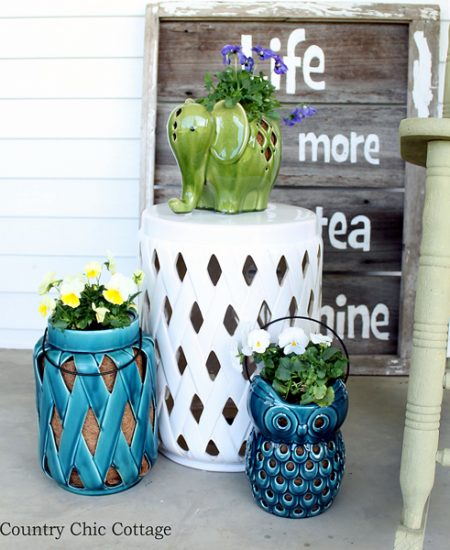 Ideas on using lanterns as planters around your home! Great for your outdoor patios and container gardens this summer!