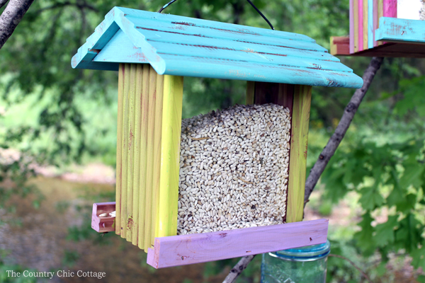 close up of painted feeder