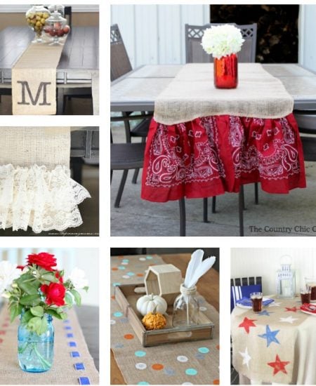 Burlap table runners for every occasion and home! Great DIY ideas for crafters!