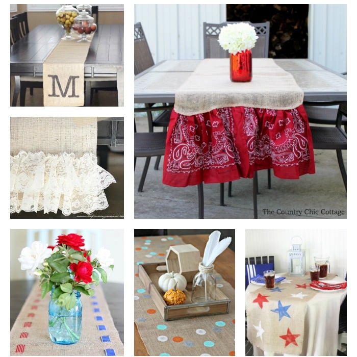 Burlap table runners for every occasion and home! Great DIY ideas for crafters!