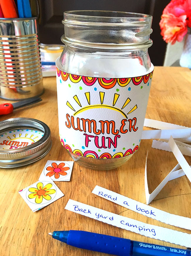 summer fun ideas jar