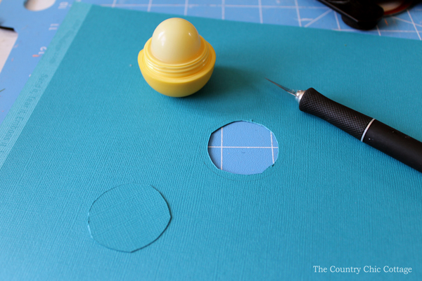 cutting the traced lip balm