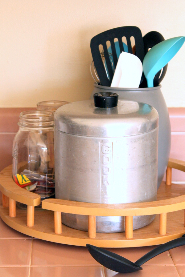 Lazy Susan holding items