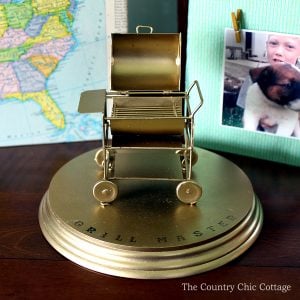 Father's day grill spray painted gold