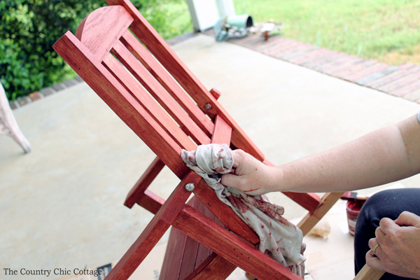 wiping stain off of wooden furniture