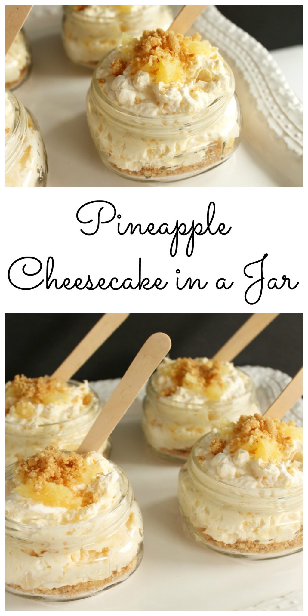 Jars of pineapple cheesecakes