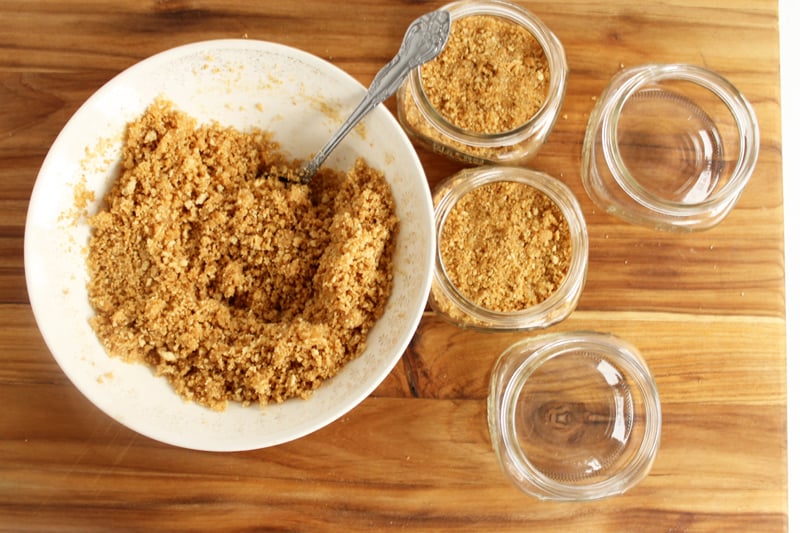 Top view of crushed graham crackers