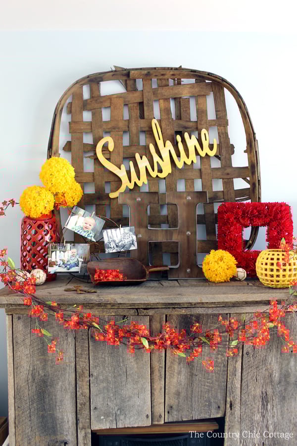 sunshine spring mantel decor