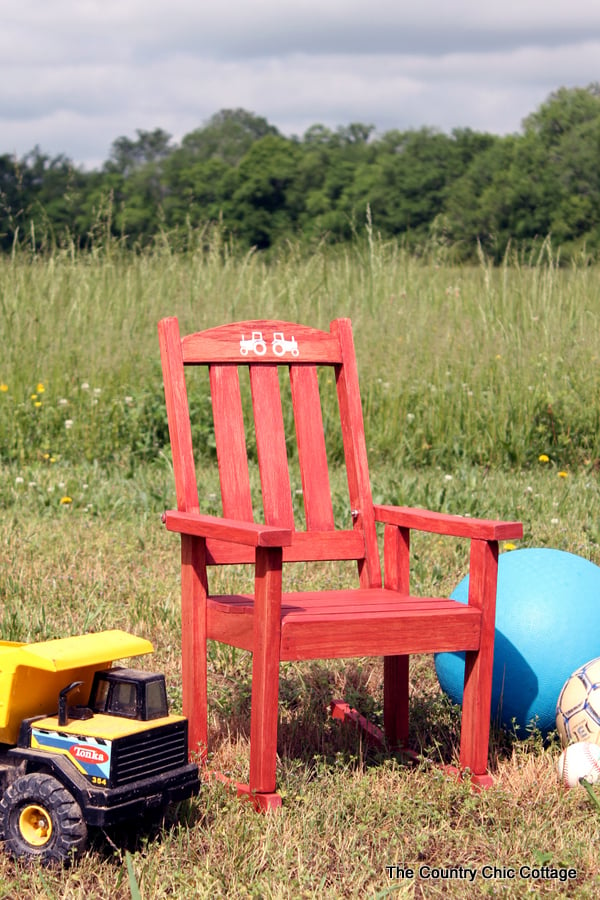 stained rocking chair