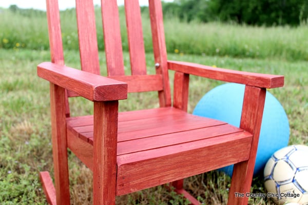 stained rocking chair