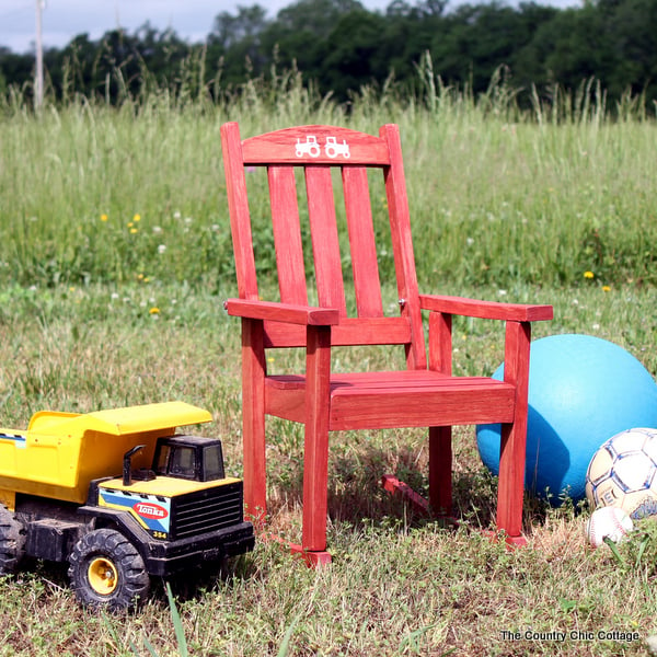 stained rocking chair