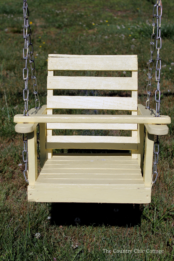 Details on this wood baby swing refinish! You can revitalize an old wooden swing like this as well!