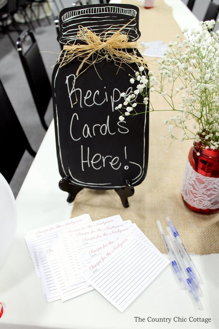 Ask guests to provide their favorite recipes for the bride and groom to add to their collection!