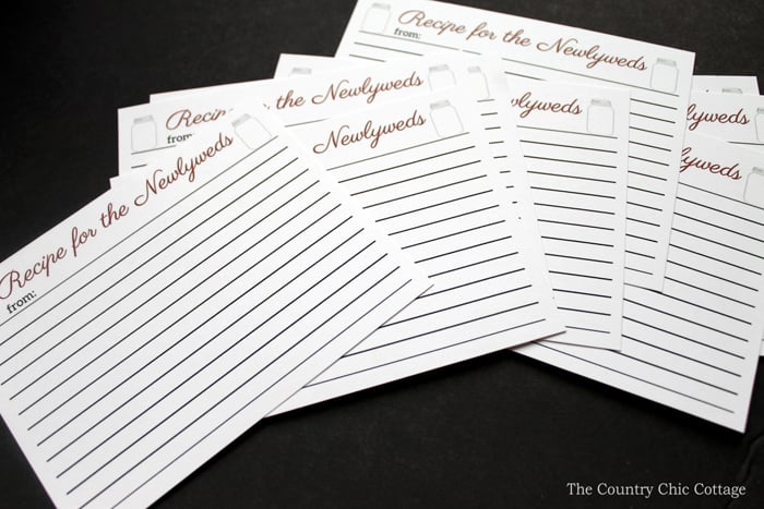 Send these recipe cards to all Bridal Shower invite recipients for them to share their favorite recipes with the newlyweds