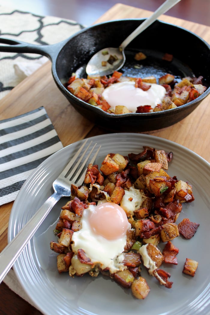 This delicious breakfast skillet is easy to put together for a hearty breakfast