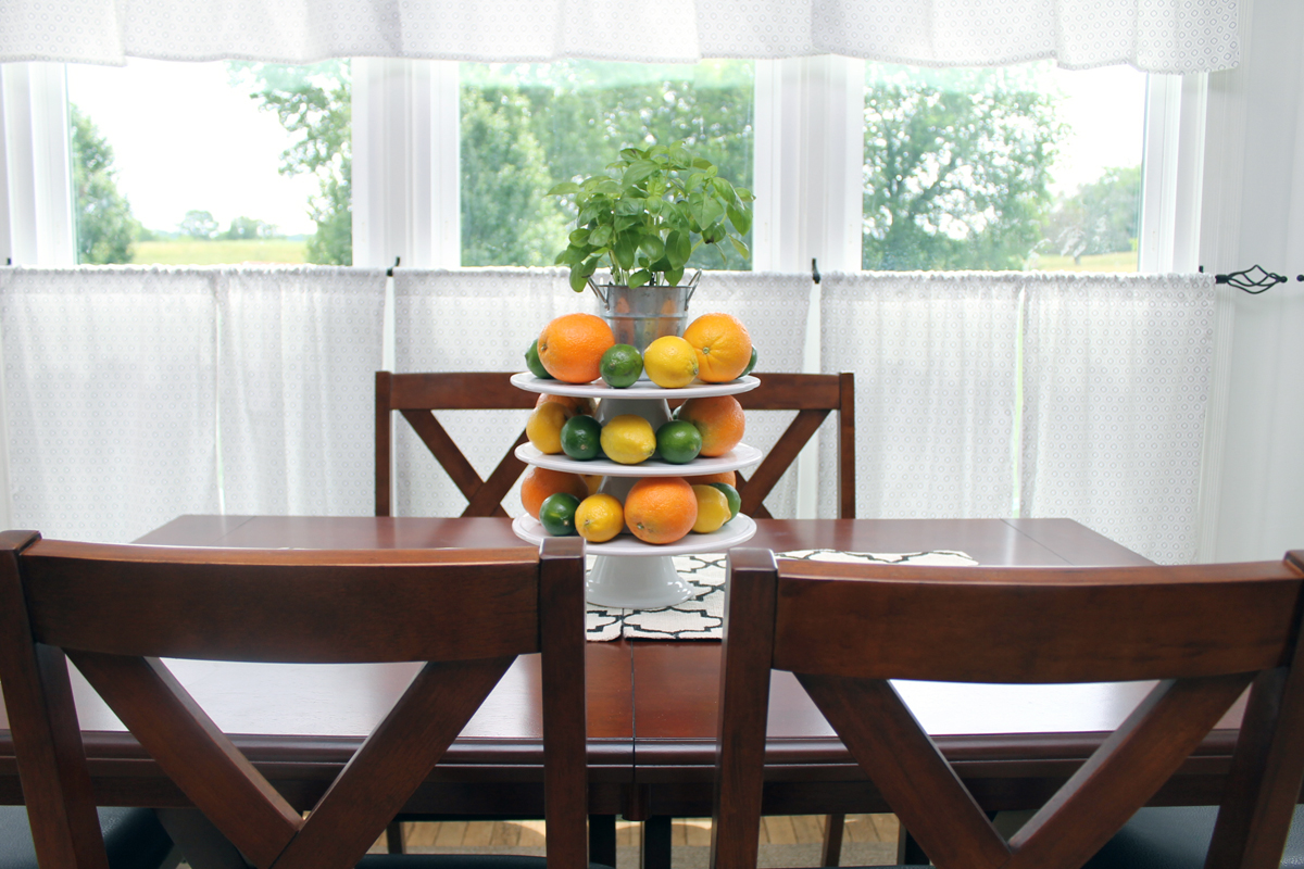 white tiered tray on a table