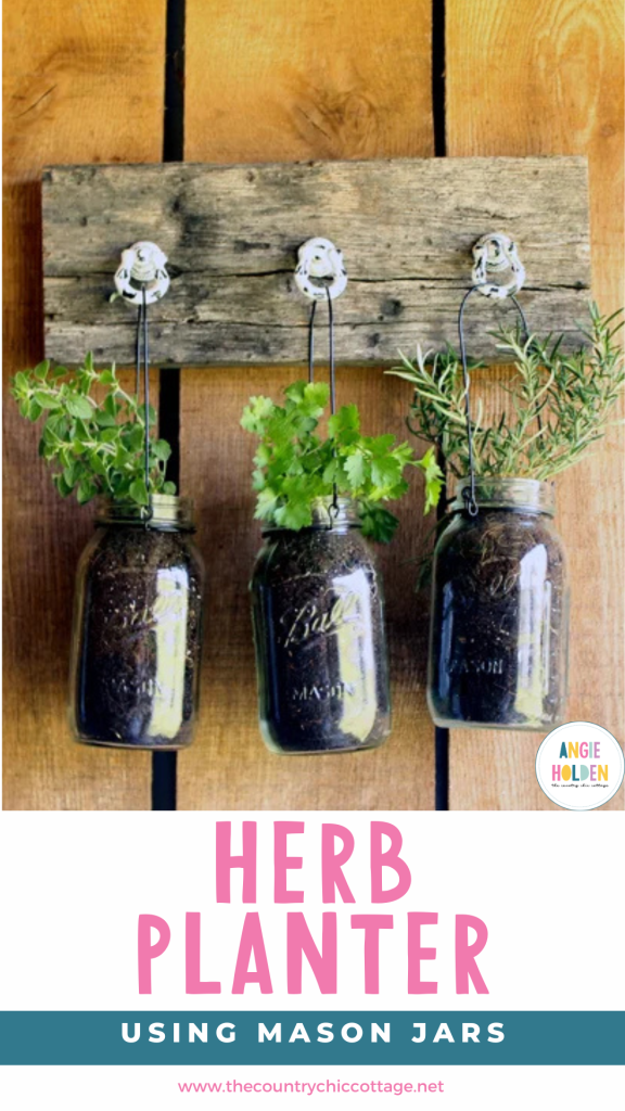 herb planter using mason jars