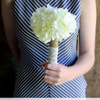 Learn how to make a wedding bouquet with a few simple items! A quick and easy project for your DIY wedding!