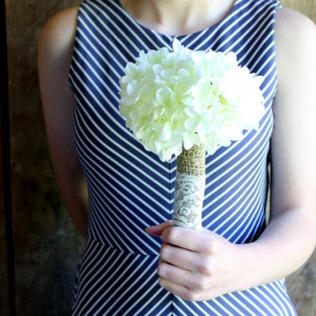 Learn how to make a wedding bouquet with a few simple items! A quick and easy project for your DIY wedding!