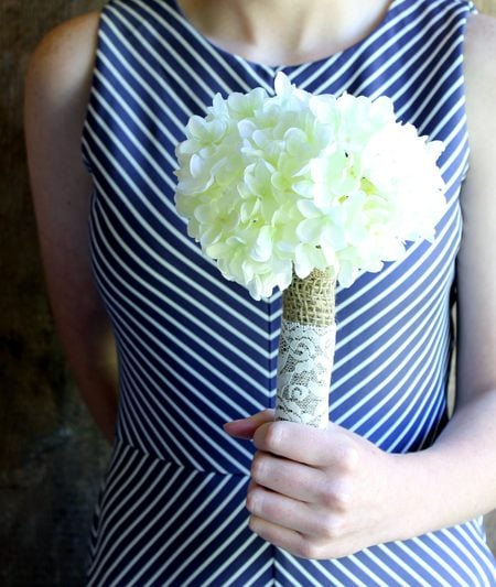 Learn how to make a wedding bouquet with a few simple items! A quick and easy project for your DIY wedding!