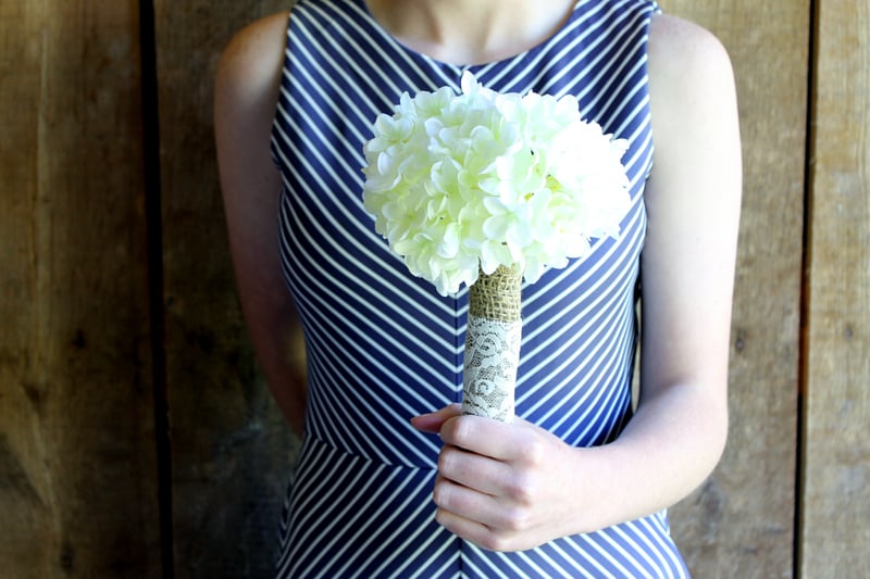 Learn how to make a wedding bouquet with a few simple items! A quick and easy project for your DIY wedding!