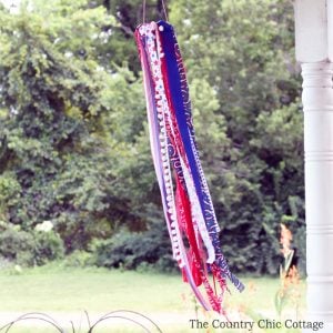 This fun patriotic windsock is a great kids craft idea! You can use your scraps from other projects to make something fun with the kids this summer!