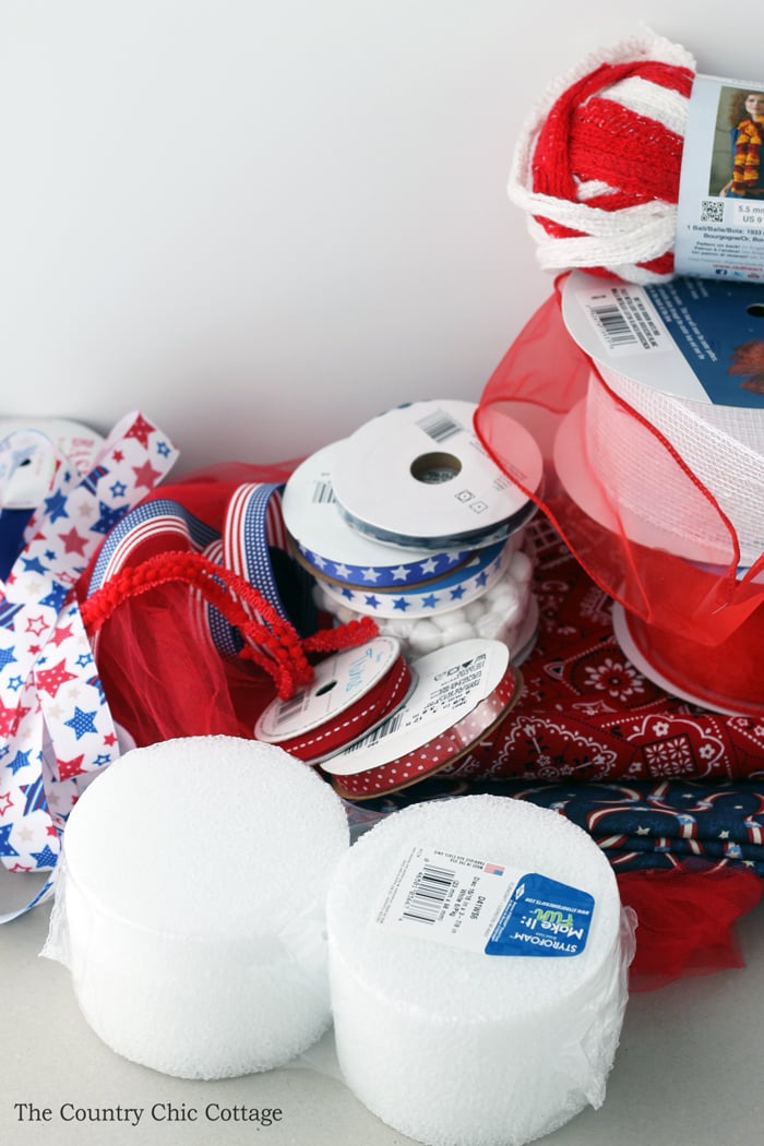 supplies for a patriotic windsock