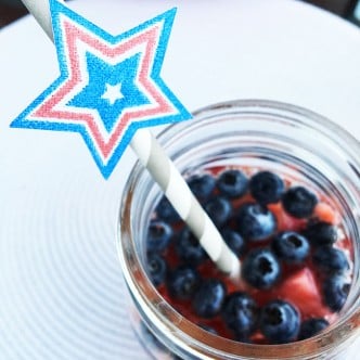 A fun patriotic drink recipe plus cute patriotic straws you can make yourself