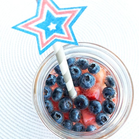A fun patriotic drink recipe plus cute patriotic straws you can make yourself