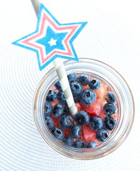 A fun patriotic drink recipe plus cute patriotic straws you can make yourself