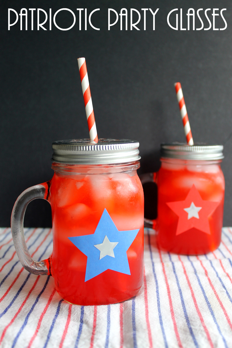 Add these summer party glasses to any party! A quick and easy craft that will being patriotic spin to any party!