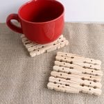 Make these DIY clothespin trivets for your home! A great craft for kids or scout groups!