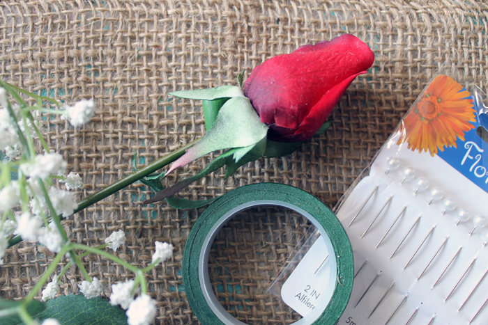 Supplies needed to make boutonniere