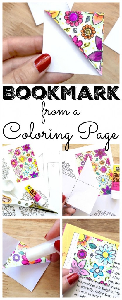 Make bookmarks with your coloring pages.