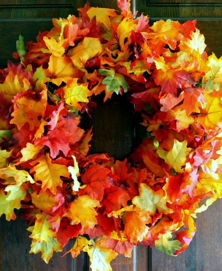 Add this fall wreath to your front door! It is quick and easy to make with one secret supply!