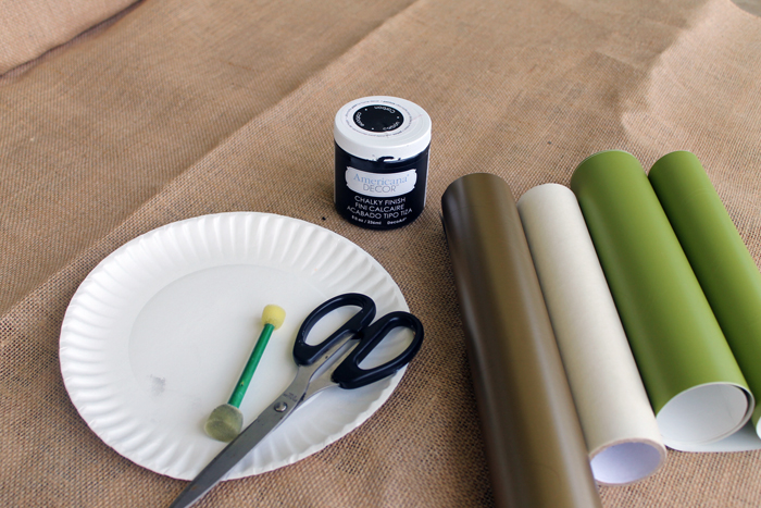 supplies to make an aisle runner from burlap