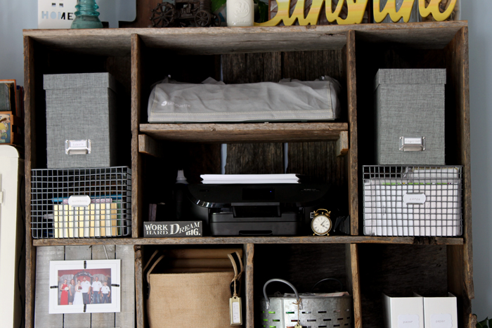 These functional wood hutches are the perfect way to add above-desk storage in your office space