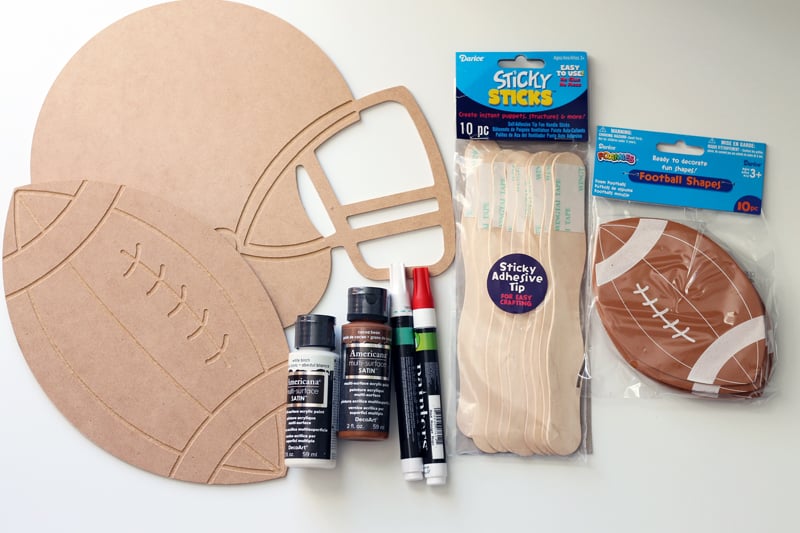 Supplies need to make football party photo booth props