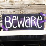 Beware Bat Sign - DIY Halloween Decor by Jen Goode