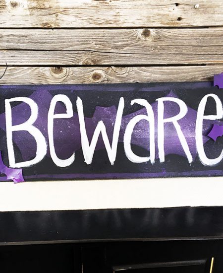Beware Bat Sign - DIY Halloween Decor by Jen Goode